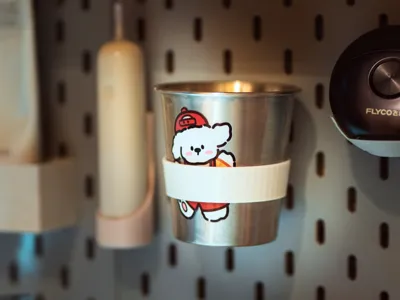 IKEA Pegboard Mouthwash Cup Holder