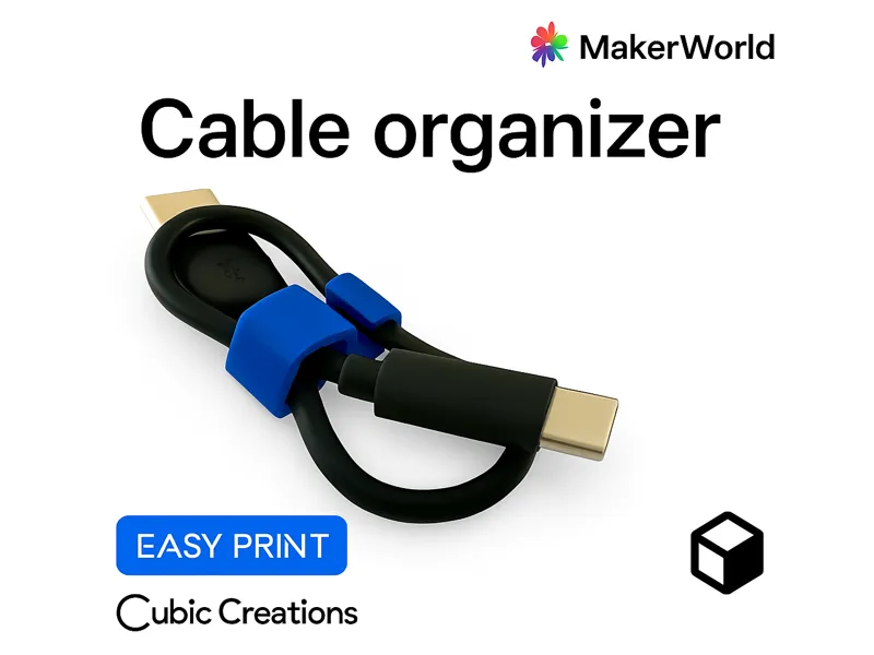 Simple Snap‑Fit Cable Clip (3–5 mm) – Easy Print!