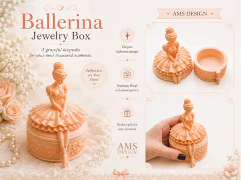 Caja o estuche: Ballerina Jewelry Box – Elegant Decorative Box — referencia de MakerWorld