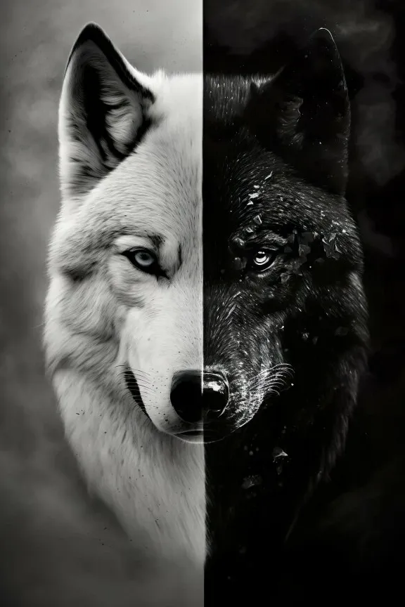 Loup Black and white
