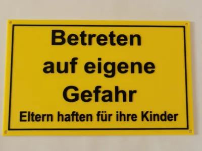 Danger sign, Warning sign-Information