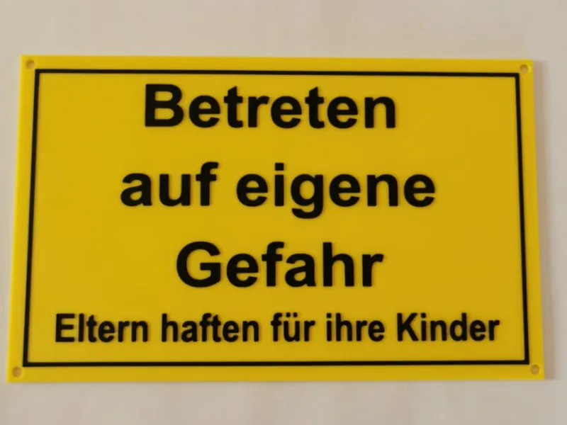 Gefahrenschild, Warning sign-Information
