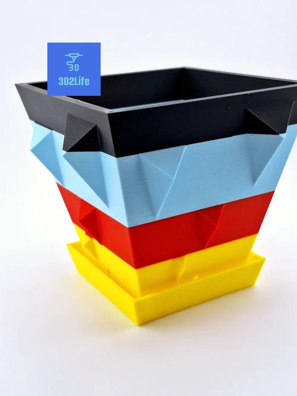 Triangle Color Pot 4in Pyramid Triangle Planter Pot by 3D2Life - MakerWorld