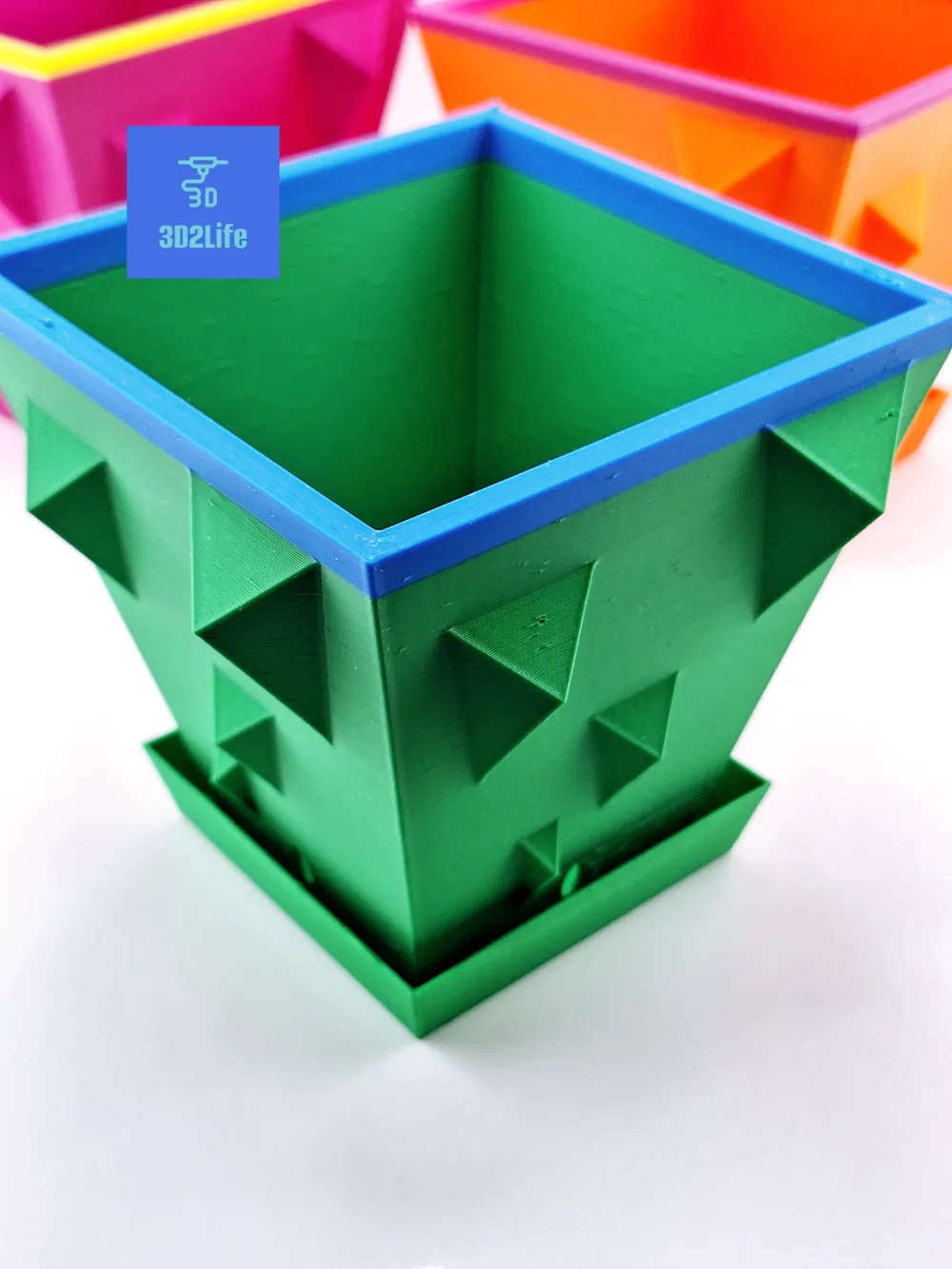 Triangle Color Pot 4in Pyramid Triangle Planter Pot by 3D2Life - MakerWorld