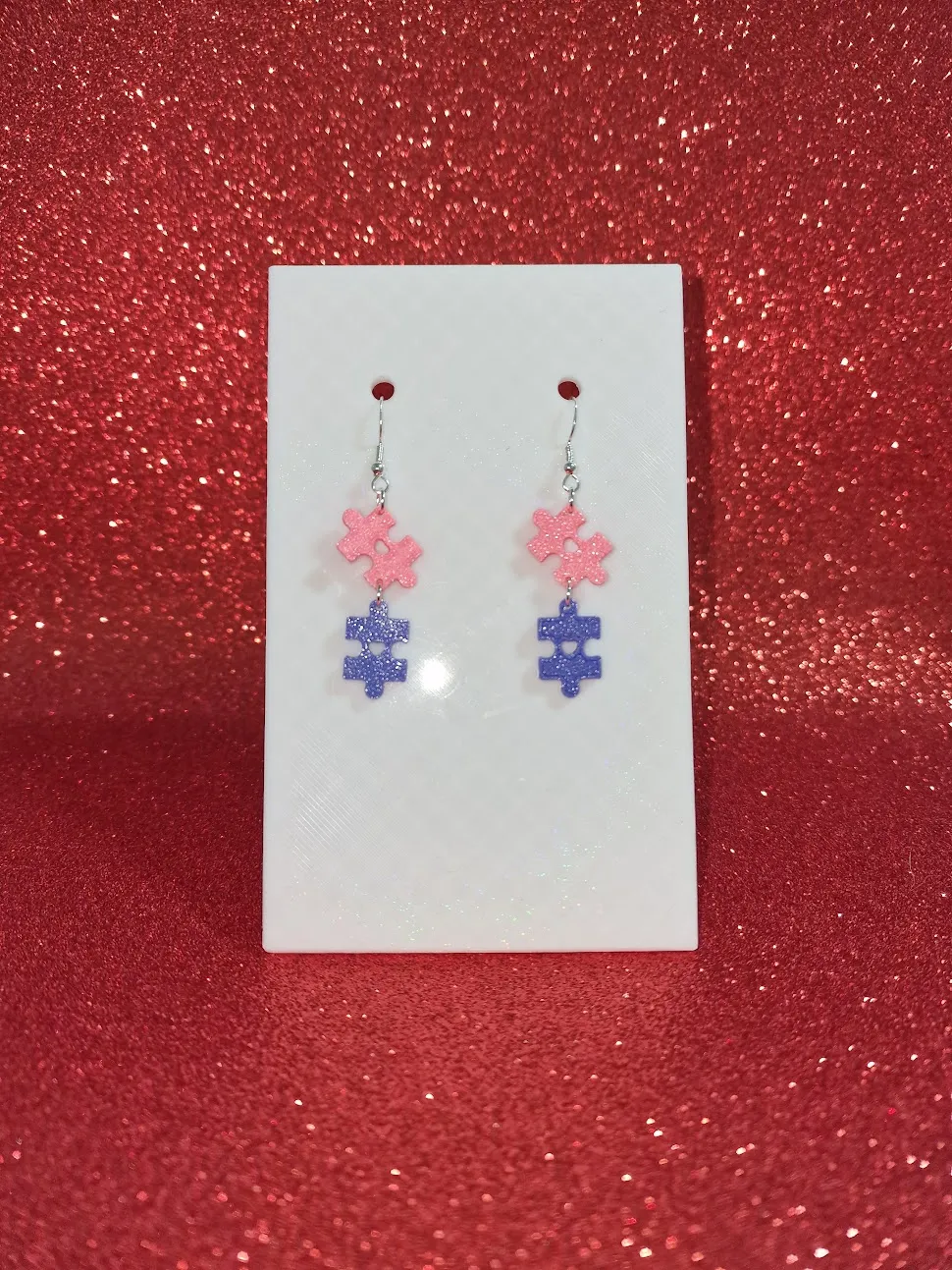 Puzzles love earrings view 2