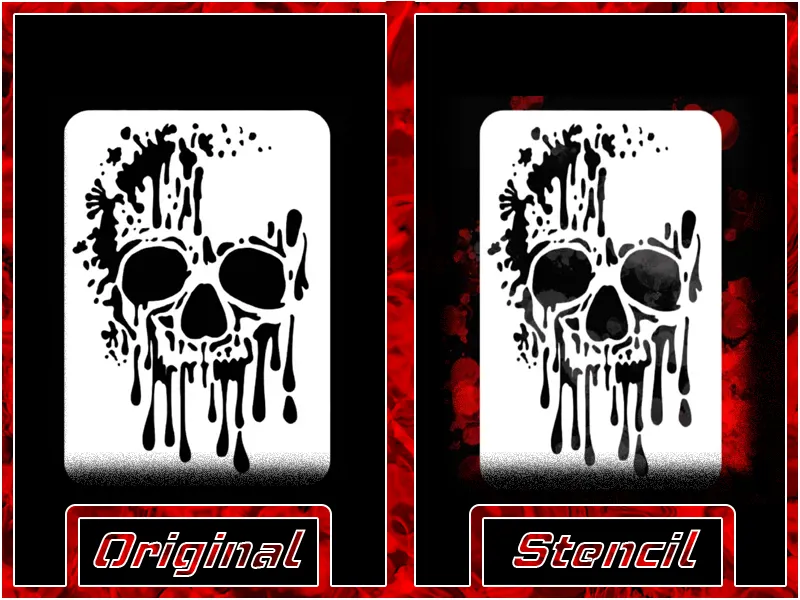 Zombie Skull Stencil