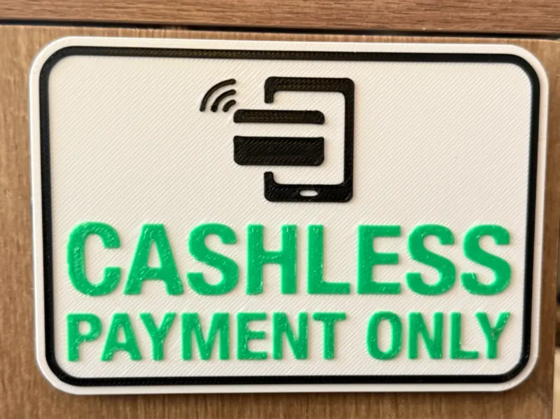 Cashless Payment Retail Sign