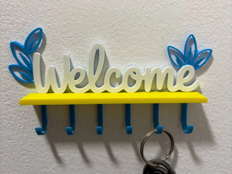 Flower Welcome Sign| Home Key Holder | + Storage