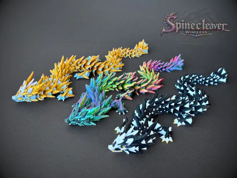 Spinecleaver Wingless - Articulated Dragon view 4