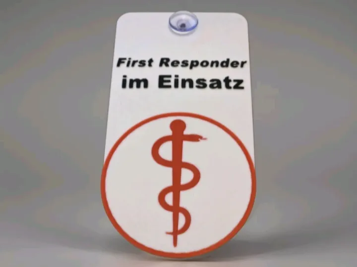KFZ-Schild für First-Responder und THW-Mitglieder 