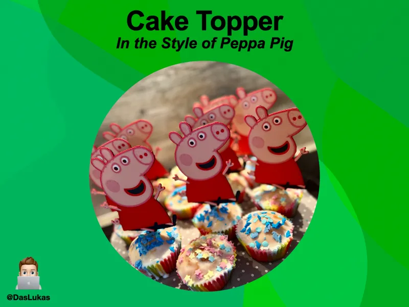 Cake Topper in the Style of Peppa Pig