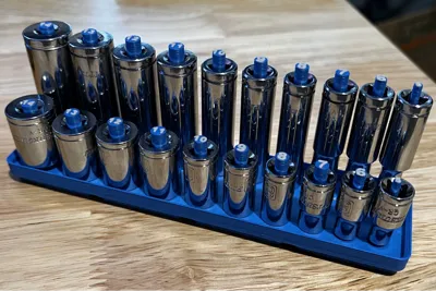 Husky 1/4 Deep Socket Gridfinity by Helpful Berry - MakerWorld