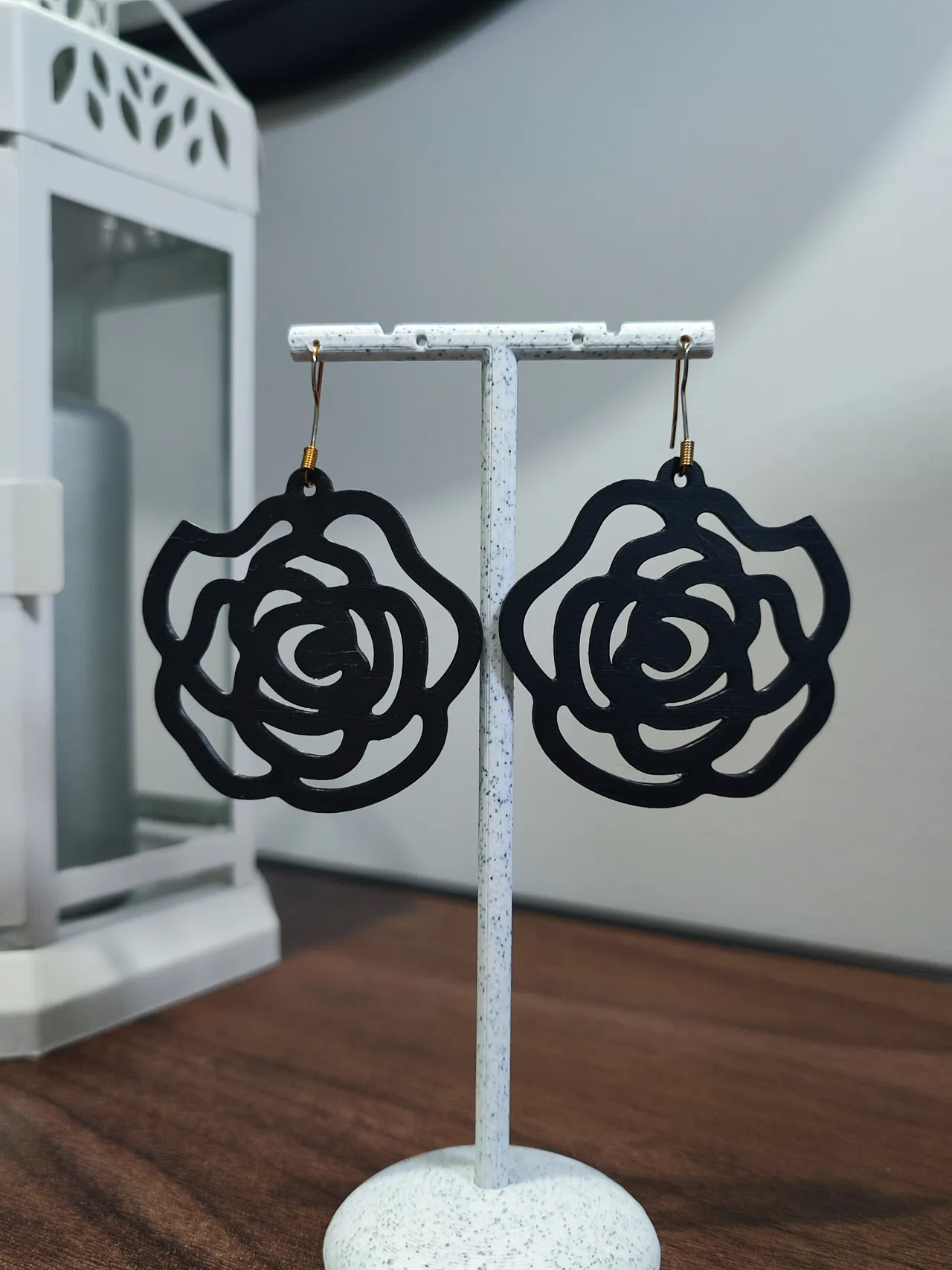 Aretes Rosa de Medianoche view 3