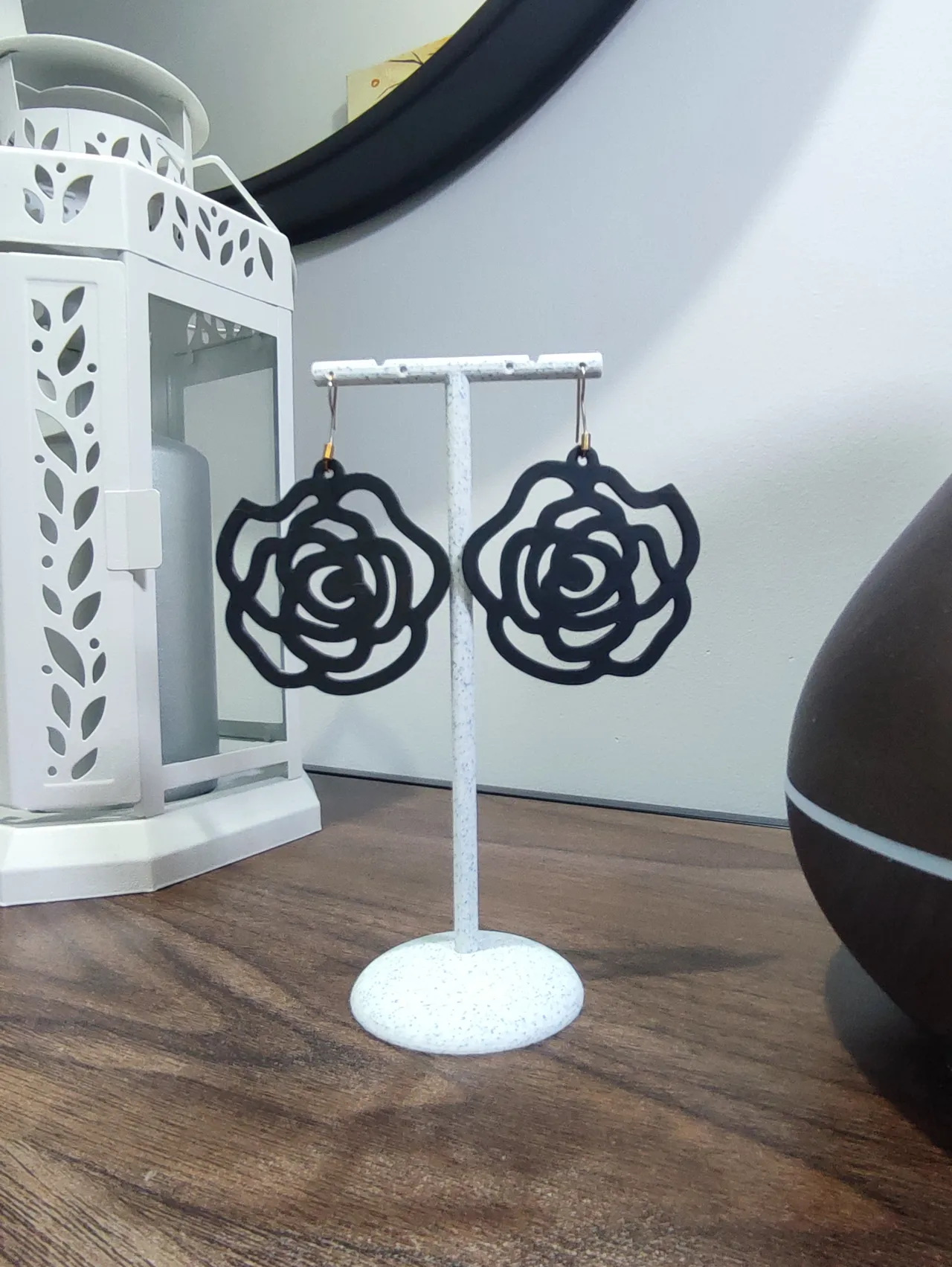 Aretes Rosa de Medianoche view 2