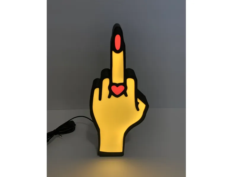 Lady Middle Finger Lightbox