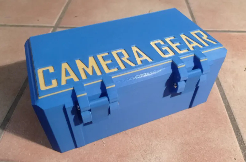 STORAGE BOX / CASE, EMBOSSED ON LID "CAMERA GEAR"