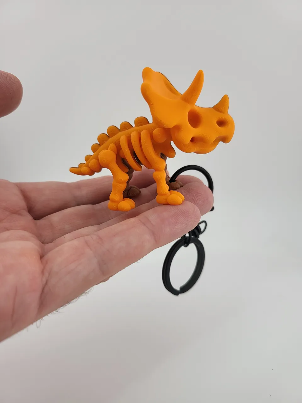 Kawaii Triceratops Keychain Cute Dinosaur key view 2