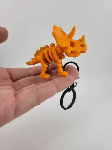 Kawaii Triceratops Keychain Cute Dinosaur key view 2