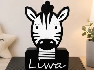 Zebra Lightbox with Name