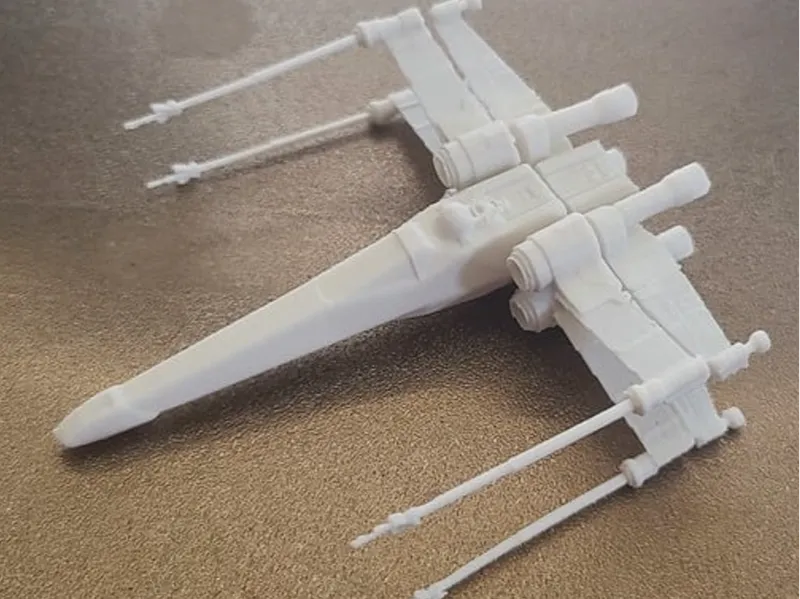 X-wing fighter scaled down laser cannons separated