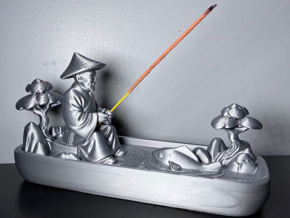 Zen Fisherman Incense Burner – Peaceful Desk Decor
