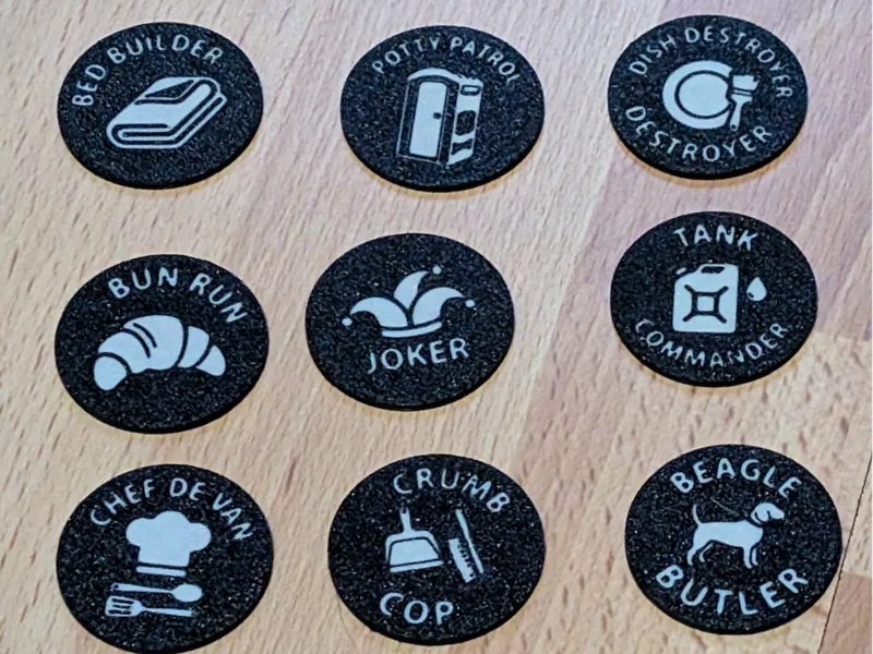 Camping Task Tokens - Fun 2-Color Chore Coins Set