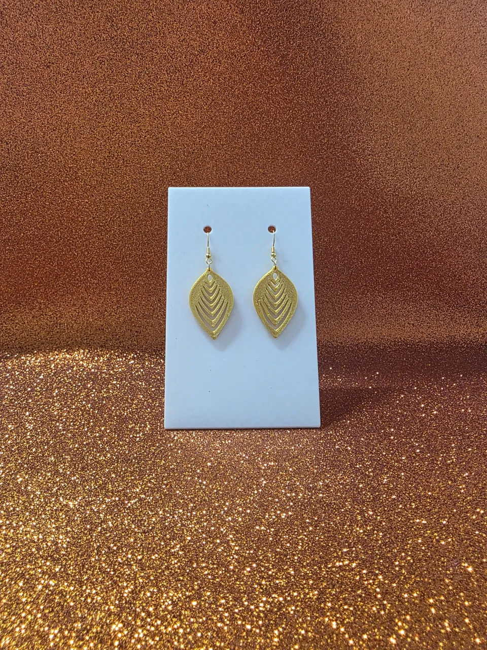 Boho fern earrings view 2