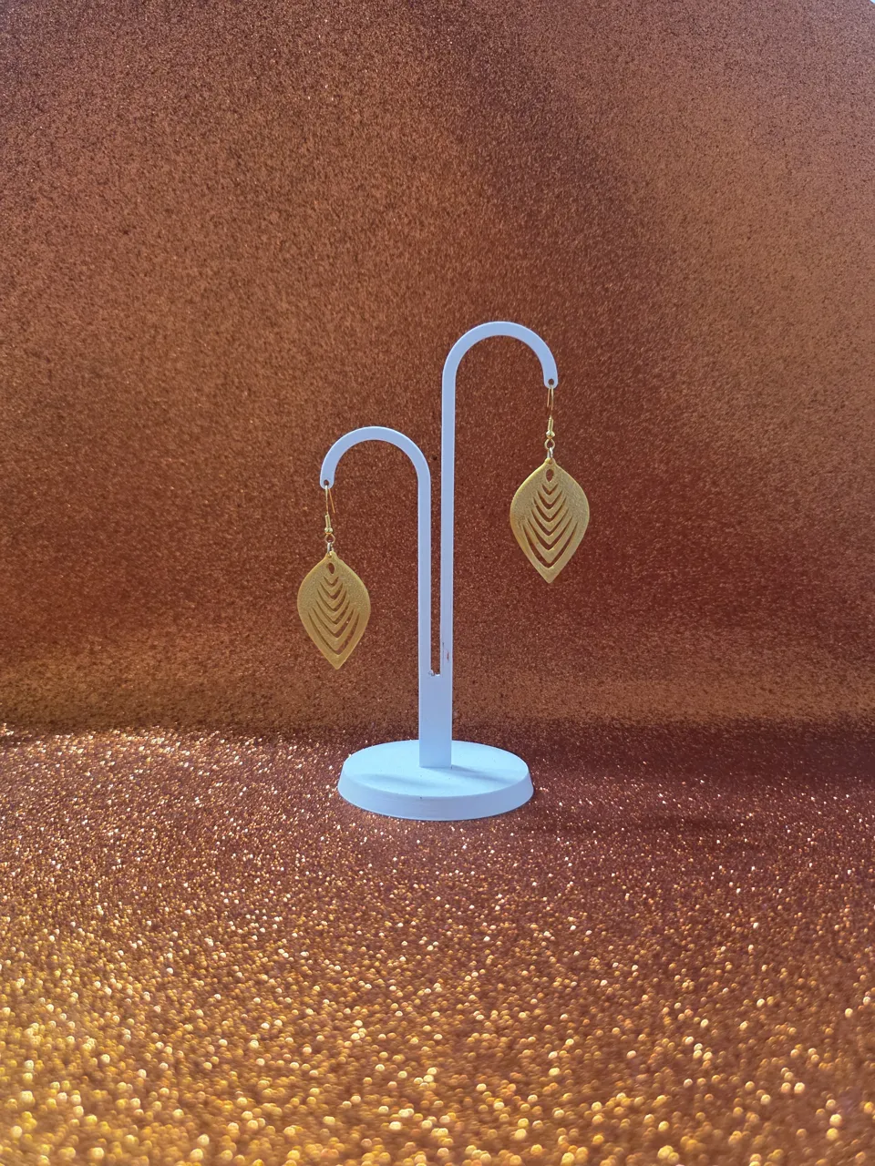 Boho fern earrings view 3