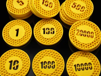 Airless Poker Chips vol.2 1-50,000 denominations