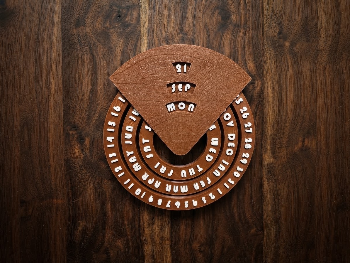 Wake & Wind — Perpetual Wall Calendar 3D model