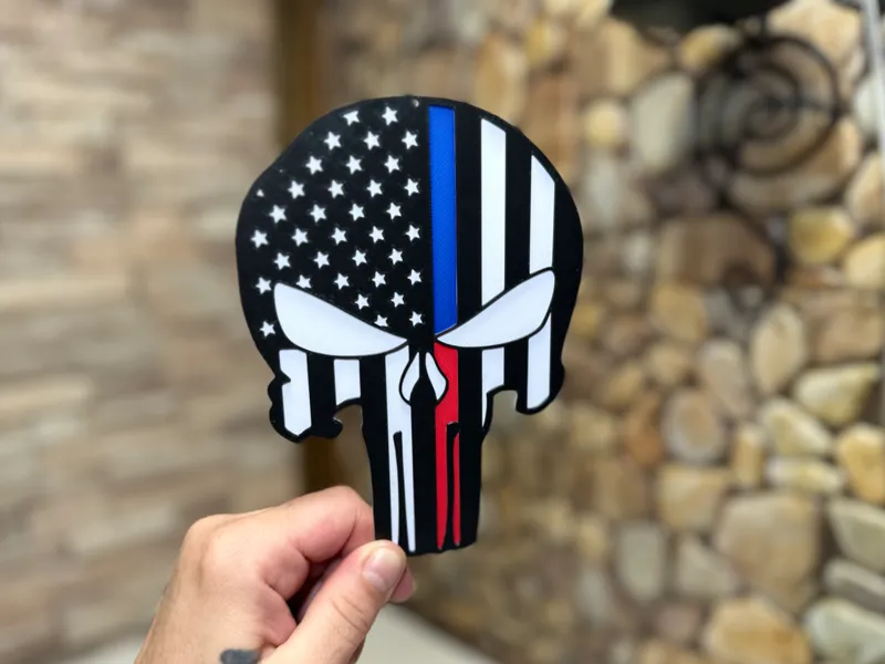 Patriotic Skull Flag Wall Art