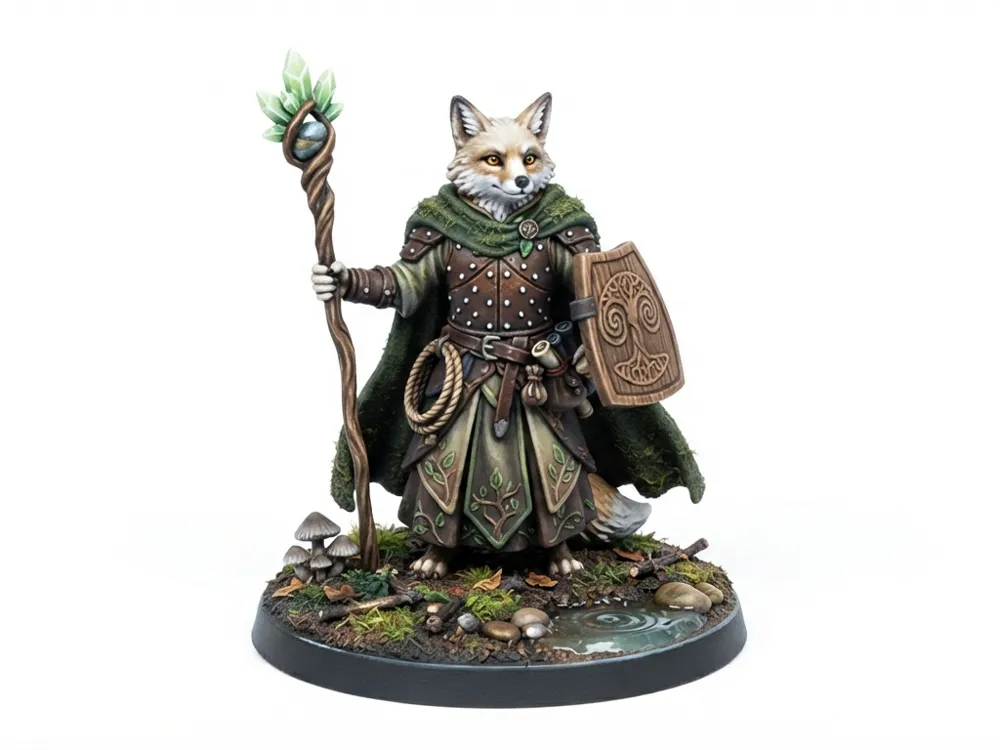 Modelo para impresión 3D: Fen - Male Vulpine Druid. Referencia del modelo original.