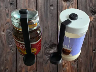 Coffee scoop with a magnetic holder