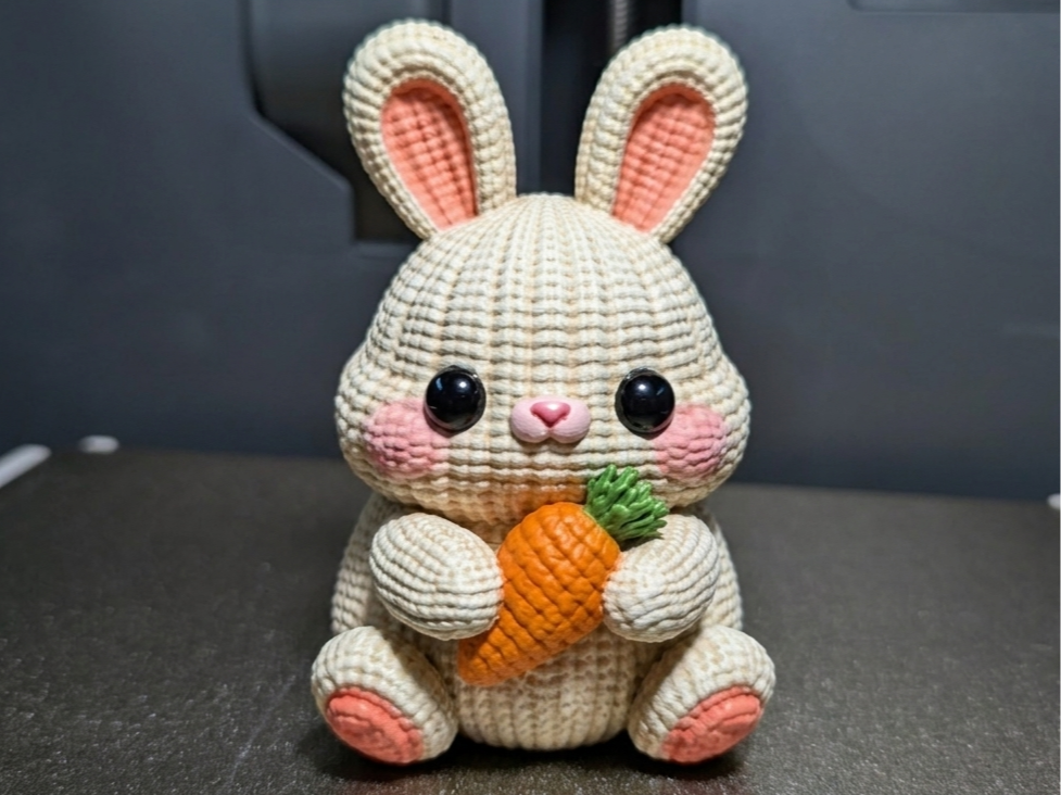 Cute chubby knitted easter bunny