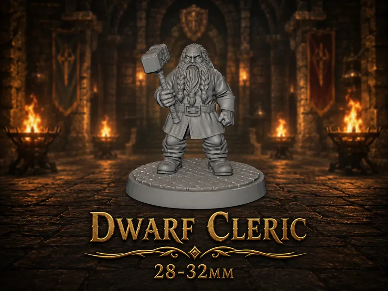 Dwarf Cleric - DnD Miniature