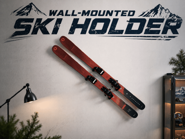 Wall-mounted ski holder
