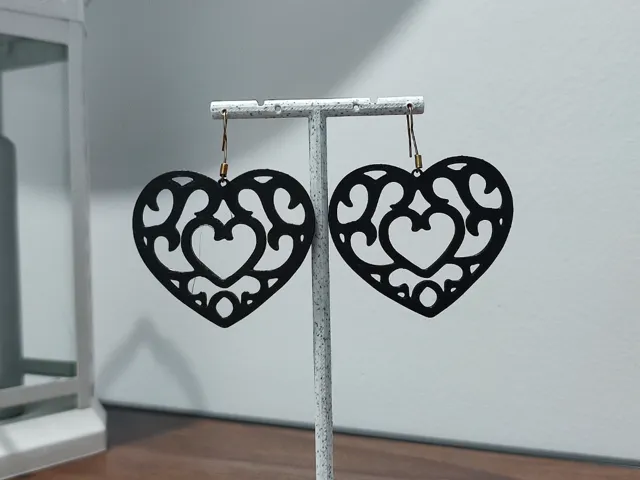Aretes Corazón de Obsidiana