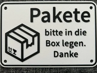 Schild für Paketbox
