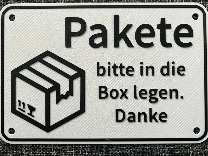 Schild für Paketbox