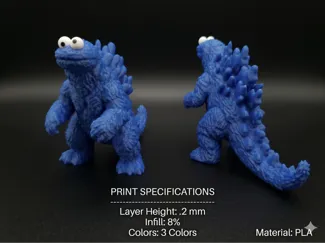 Cookie Monster Godzilla Mashup