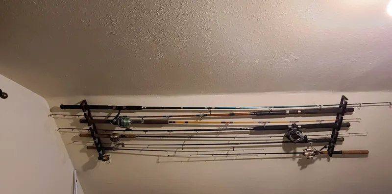 Fishing Pole Rod Rack Mount for wall or ceiling