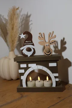 Figura decorativa: Christmas Fireplace with 3 Tea Lights — vista de referencia 5