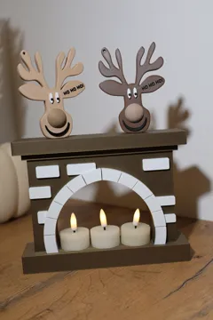 Figura decorativa: Christmas Fireplace with 3 Tea Lights — vista de referencia 4