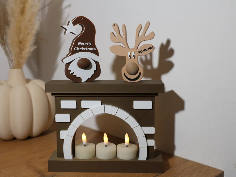 Figura decorativa: Christmas Fireplace with 3 Tea Lights. Referencia del modelo original.