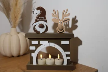 Figura decorativa: Christmas Fireplace with 3 Tea Lights — vista de referencia 3