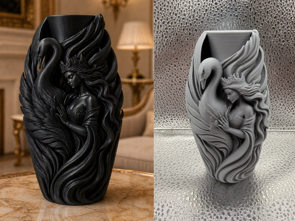 White Angel Grace Fantasy Sculpture Vase