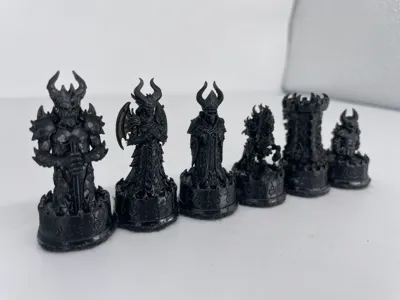 Demon Chess Set - Dark Fantasy 3D Printable