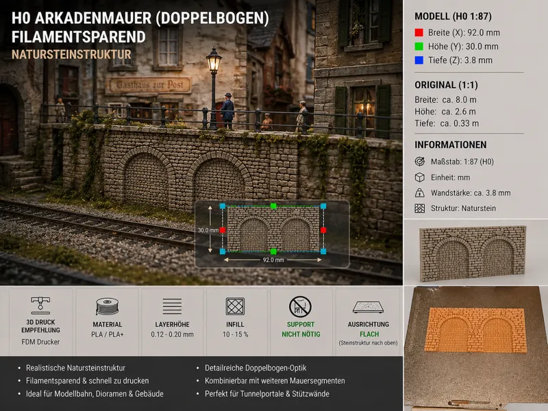 H0 Arkade Stützmauer