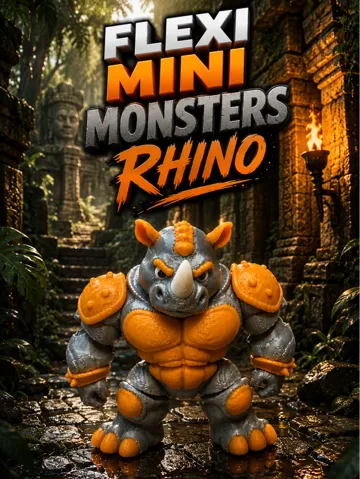 Letrero o emblema decorativo: Flexi Mini Monsters: Rhino — vista de referencia 2