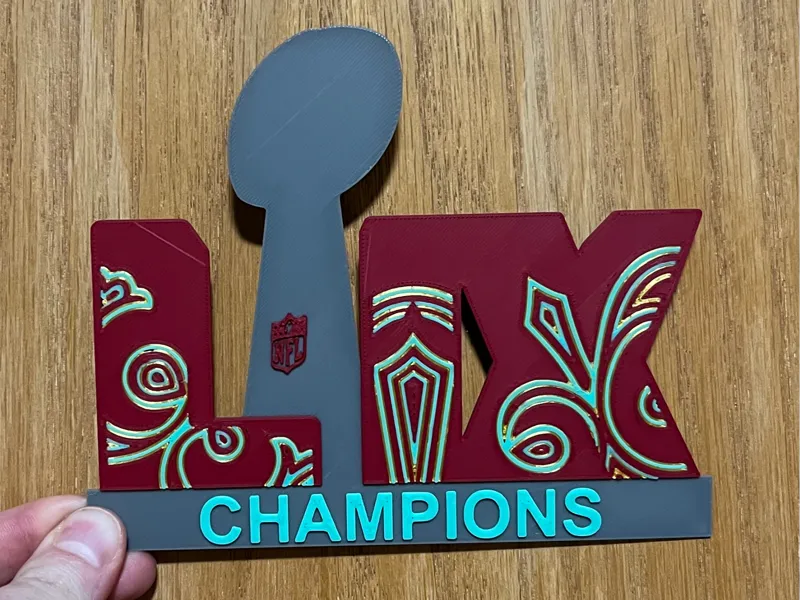 Superbowl LIX Champions logo display